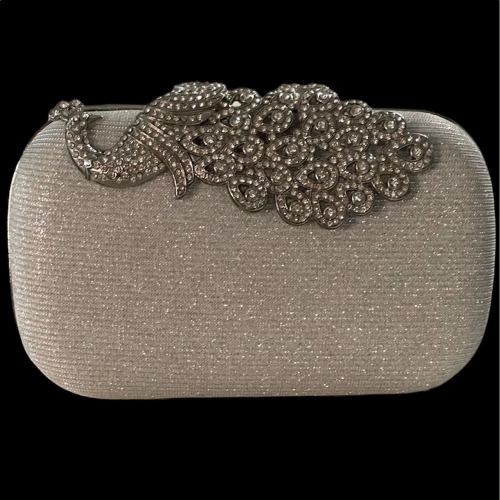 Peacock Crystal rhinestone Sparkle Glitter clutch bag